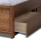 Baxton Studio Elin Upholstered Walnut Finished King Size Platform Bed with Drawers 159-9871 - alternate 3